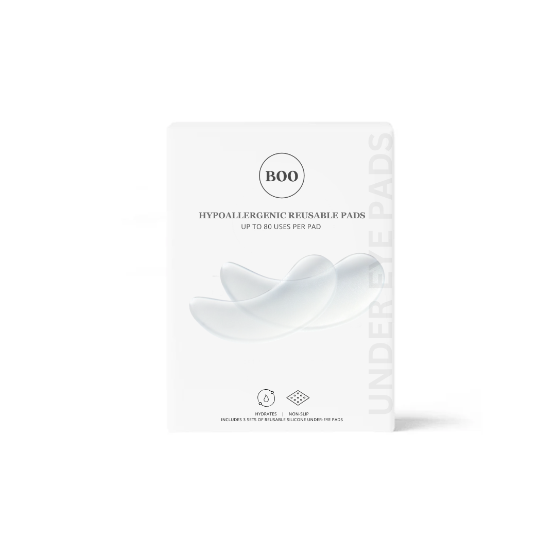 Hypoallergenic reusable silicone eye pads, safe for sensitive clients